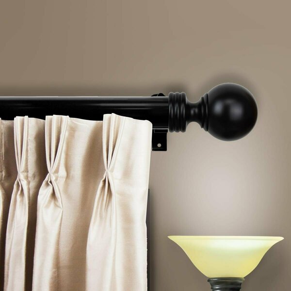 Kd Encimera 1.5 in. Serena Curtain Rod with 115 to 165 in. Extension, Black KD3176912